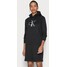 Calvin Klein Jeans GLOSSY MONOGRAM HOODIE DRESS Sukienka letnia black C1821C08U-Q11