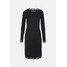 DKNY LOGO TAPING DRESS Sukienka dzianinowa black/ivory/black DK121C0D9-Q11