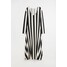 H&M Dżersejowa sukienka z długim rękawem 1071505002 Czarny/Paski