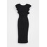 WAL G TALL CONTRAST FRILL SLEEVE MIDI DRESS Sukienka z dżerseju black/white WAH21C00W-Q11