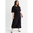 H&M H&M+ Sukienka z elastycznym marszczeniem w talii 1062636001 Czarny