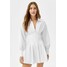 Bershka POPLIN WITH CORSET DETAIL Sukienka koszulowa white BEJ21C0RN-A11