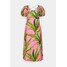Farm Rio FLIAGE CROSSED BACK MIDI DRESS Sukienka letnia pink F0I21C02H-J11