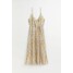 H&M Plisowana sukienka kopertowa - 1059779002 Jasnożółty/Kwiaty