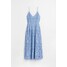 H&M Koronkowa sukienka z dekoltem w serek 1073560001 Niebieski