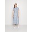 Polo Ralph Lauren PLAID LINEN SHIRTDRESS Sukienka koszulowa lt blue/white plaid PO221C0AI-K11