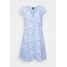 GAP CAP SLEEVE BUTTON FRONT Sukienka letnia blue floral GP021C0KW-K12