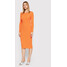 Kontatto Sukienka dzianinowa 3M7433 Pomarańczowy Slim Fit