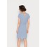 ONLY NOVA LUX CONNIE BALI DRESS Sukienka letnia eggnog bias stripe blue ON321C2P3-A11