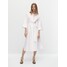 Massimo Dutti Sukienka koszulowa white M3I21C0K0-A11