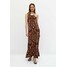 Massimo Dutti STRAPPY Długa sukienka mottled brown M3I21C0KV-O11