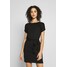 Even&Odd BASIC Short sleeves mini belted dress Sukienka z dżerseju black/black EV421C109-Q11