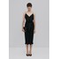 Massimo Dutti STUDIO SATIN KNOTTED DRESS Sukienka koktajlowa black M3I21C0M6-Q11