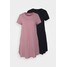 ONLY Petite ONLMAY LIFE POCKET DRESS 2 PACK Sukienka z dżerseju black/renaissance rose OP421C06V-Q11