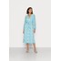 Vila VIFEMININA V NECK MIDI DRESS Sukienka letnia horizon blue/watercolor V1021C2XC-K11