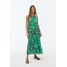 OYSHO LONG FLORAL Sukienka letnia green OY121C09Z-M11