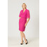 Quiosque Różowa dopasowana sukienka z tiulową warstwą 4LX024504