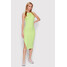 4F Sukienka dzianinowa H4L22-SUDD010 Zielony Slim Fit