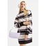 H&M Dzianinowa sukienka - 1090745001 Czarny/Paski