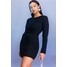 H&M Krepowana sukienka z marszczeniem - 1125109003 Czarny