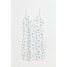 H&M Sukienka bodycon w prążki - 1049630003 Biały/Drobne kwiaty