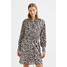 H&M Krótka sukienka z satyny - 1099498005 Jasnobeżowy/Wzór