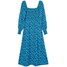 Cropp Niebieska sukienka midi w kwiaty 1309S-55X