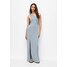 PULL&BEAR LONG ASYMMETRIC WITH A DETAIL Długa sukienka light grey PUC21C135-C11