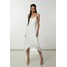 Patrizia Pepe SLIM FIT Sukienka koktajlowa shiny white P1421C0VY-A11