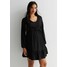 New Look Maternity CRINKLE LONG SLEEVE FRILL MINI SMOCK Sukienka z dżerseju black NL029F022-Q11
