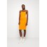 Calvin Klein Jeans SLUB RIB STRAPPY DRESS Sukienka etui vibrant orange C1821C0DJ-H11