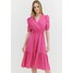 WÓLCZANKA Z FALBANAMI Sukienka letnia pink WOS21C04I-J11