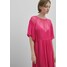 Massimo Dutti STUDIO LONG AIRY WITH GATHERED DETAIL Długa sukienka pink M3I21C0WY-J11