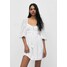 PULL&BEAR CORSET DRESS WITH SHIRRING . Sukienka letnia white PUC21C11B-A11
