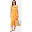 Marks & Spencer SQUARE NECK MIDI WAISTED Sukienka letnia clementine QM421C0I7-H11