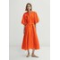 Massimo Dutti WITH PUFF SLEEVES Sukienka koszulowa orange M3I21C0XK-H11