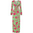Bonprix Długa sukienka różowo-zielony z nadrukiem