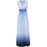 Bonprix Sukienka z efektem przewiązania niebiesko-ciemnoniebieski