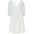 Bonprix Sukienka z ażurowym haftem biały