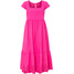 Bonprix Sukienka midi z ażurowym haftem różowy 