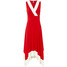 Bonprix Sukienka midi z szeroką częścią spódnicową czerwono-biały w paski