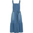 Bonprix Letnia sukienka dżinsowa z paskiem jasnoniebieski denim 