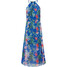 Bonprix Sukienka z siatkowego materiału niebieski w roślinny wzór