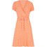 Bonprix Sukienka shirtowa pomarańczowo-biały z nadrukiem