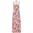 Bonprix Sukienka z wycięciami jasnoróżowo-niebiesko-różowy w kwiaty