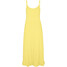 Bonprix Sukienka shirtowa midi z falbanami, na regulowanych wąskich ramiączkach jasna limonka