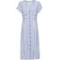 Bonprix Sukienka z nadrukiem jasnoniebiesko-biały w paski