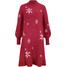 Bonprix Sukienka dzianinowa w płatki śniegu ciemnoczerwony
