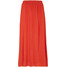 Bonprix Długa spódnica kreszowana z szerokim paskiem przeszytym gumkami w talii czerwona mandarynka