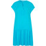 Bonprix Sukienka tunikowa w długości do kolan, z falbaną i dekoltem henley niebieski karaibski